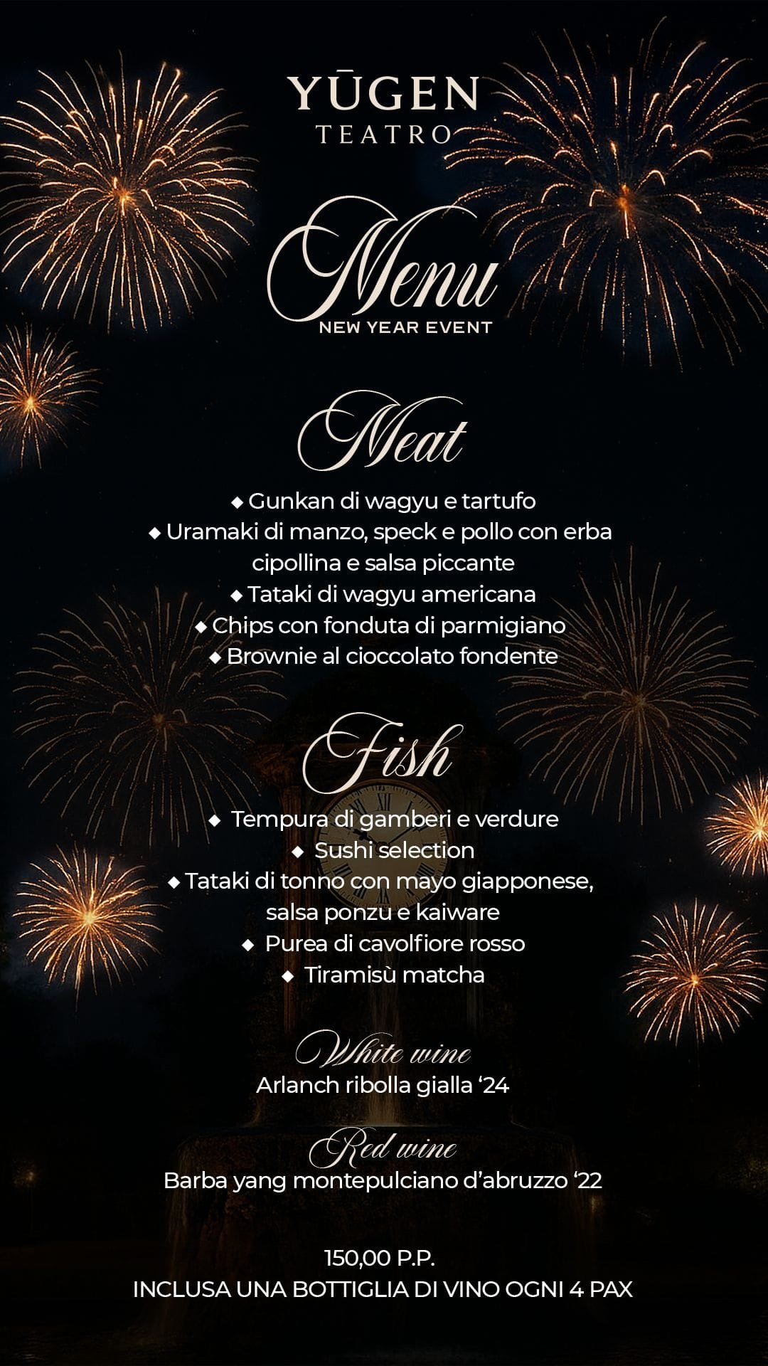Menù del Capodanno Art Cafè, edizione precedente